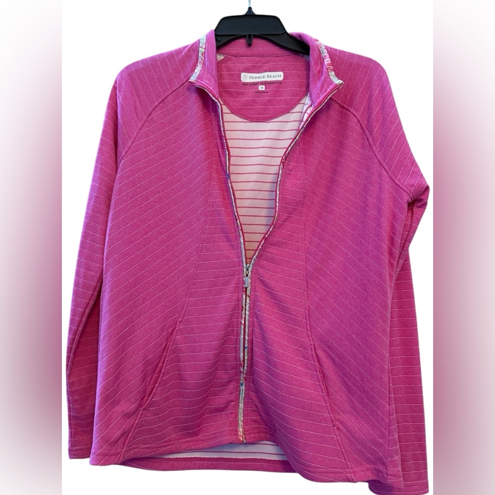 Pebble Beach Dry-Luxe Women’s Full Zip Pink Long Sleeve Jacket